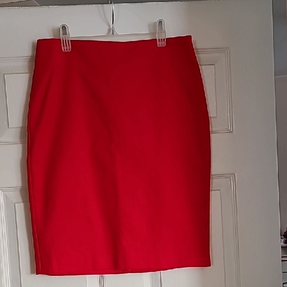 Ann Taylor Factory Vibrant Red Pencil Skirt